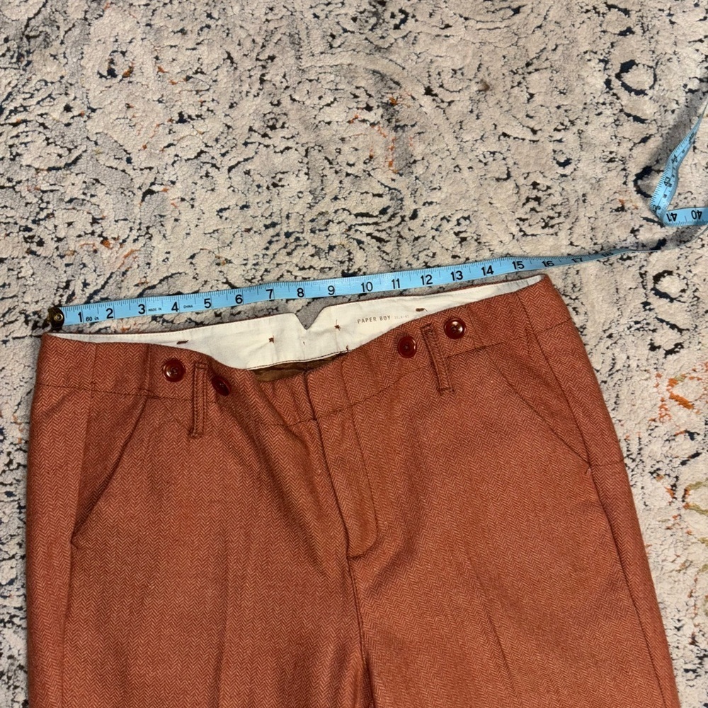 Anthropologie Paperboy by G1 Colloquium ankle herringbone wool blend trousers 2 - Picture 7 of 10